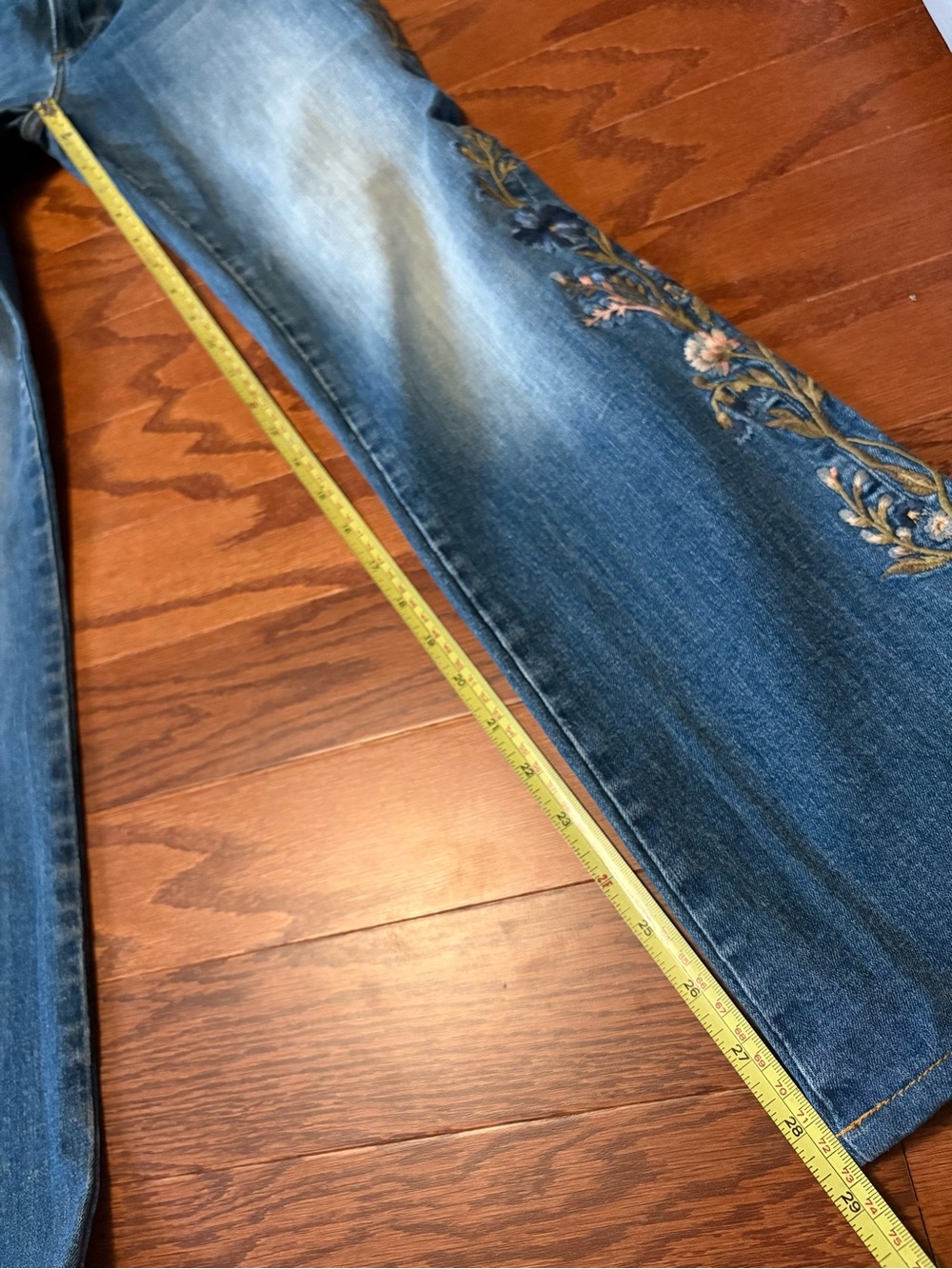 Driftwood Kelly Bootcut Jeans Floral Embroidery Boho - Picture 9 of 10